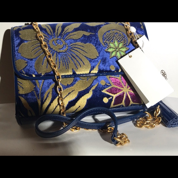 NWT💥Tory Burch Floral Velvet Shoulder Bag💥 - Picture 8 of 13